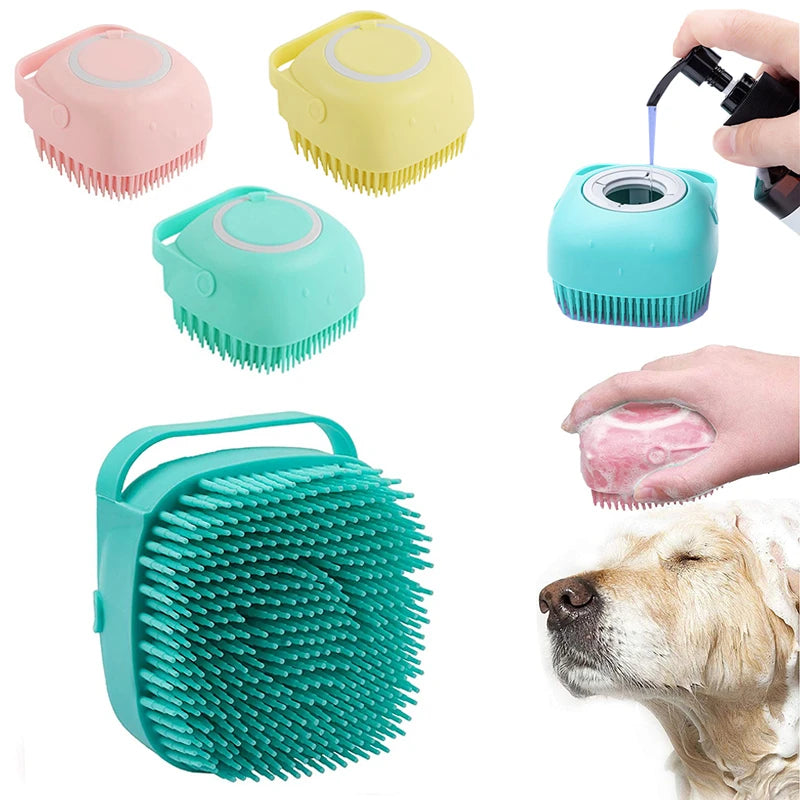 SudsScrub™ — Shampoo Dispensing Pet Bath Brush