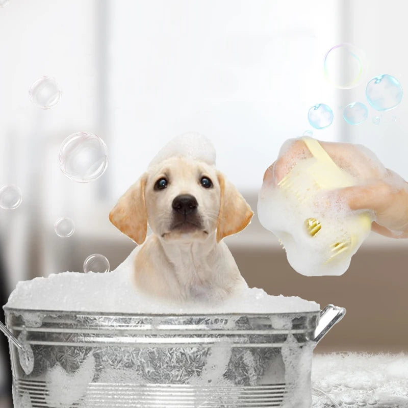 SudsScrub™ — Shampoo Dispensing Pet Bath Brush